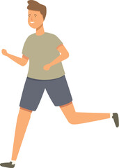 Fototapeta na wymiar School active run icon cartoon vector. Sport boy. Trainer body gym