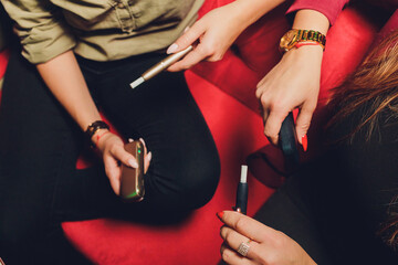 heat-not-burn tobacco product technology. e-cigarette before smoking.