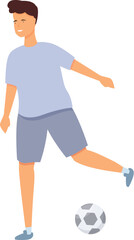 Boy soccer play icon cartoon vector. Gym sport play. Trainer gym