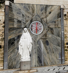 The Basilica of the Annunciation in Nazareth,Israel,stands on the site where the archangel Gabriel announced to Mary the forthcoming birth of Jesus