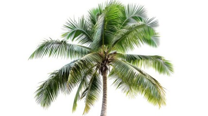 Obraz na płótnie Canvas Coconut palm tree isolated on white background. Collection of palm tree