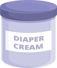 Cream diaper pot icon cartoon vector. Health formula child. Small paper