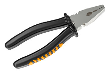 Pliers, 3D rendering isolated on transparent background