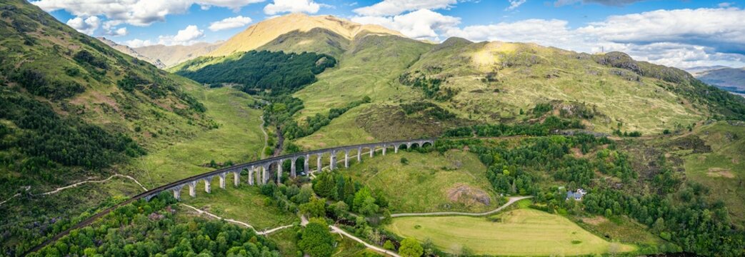 Glenfinnan Viaduct, West Highland Line in Glenfinnan, Inverness-shire, Scotland, UK