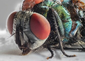 Fly head, close-up, Baden-Baden, Baden-Wuerttemberg, Germany, Europe