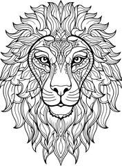 lion mandala coloring page
