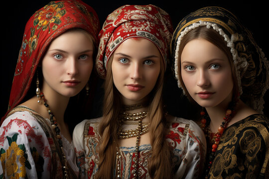 Ukrainian culture, a set of spiritual and material values created by people throughout its history, holidays and customs, heritage, embroidery, mountains, happiness beautiful dress.