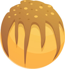 Cocoa cream bomb icon cartoon vector. Candy balls. Choco bakery
