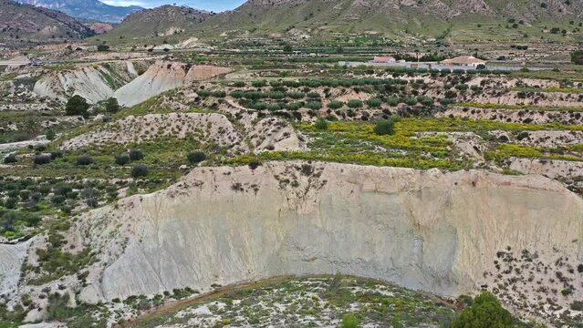 The Badlands of Abanilla and Mahoya near Murcia in Spain is an area where a lunar landscape has been formed by the erosive force of water over the millennia.