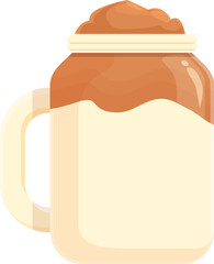 Summer drink latte icon cartoon vector. Dalgona drink. Ice milk restaurant