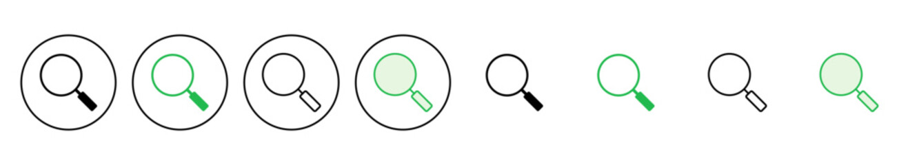 Search icon set. search magnifying glass icon