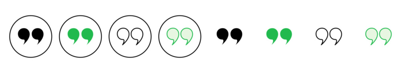 Quote icon set. Quotation mark symbol.