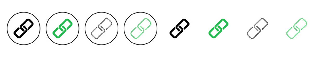 Link icon set. Hyperlink chain symbol.