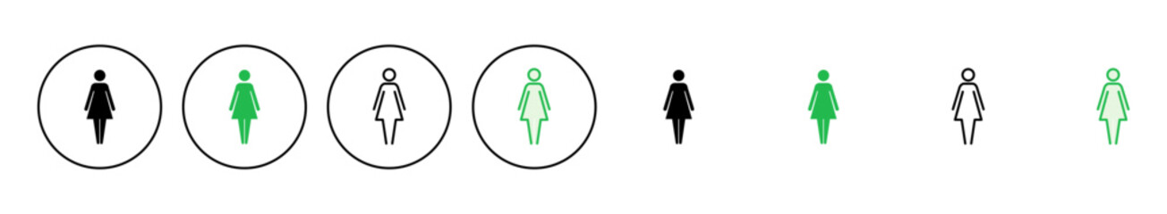 Female icon set. woman icon vector