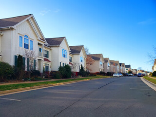 typical American new construction neighborhood , single-family homes USA real estate