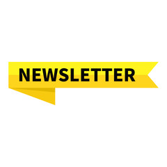 Newsletter Yellow Ribbon Rectangle Shape For New Information Announcement Detail Actual
