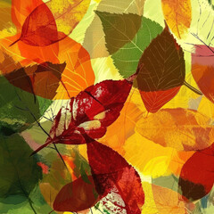 Autumn Forest Splendor: Colorful Graphic Composition
