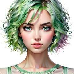 Fototapeta premium Striking Elegance Unveiled: A Captivating Showcase of Diverse Hairstyles Adorning Beautiful Women.(Generative AI)