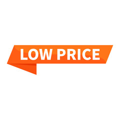 Low Price Orange Ribbon Rectangle Shape For Promotion Sale Discount Business Marketing Social Media Information
