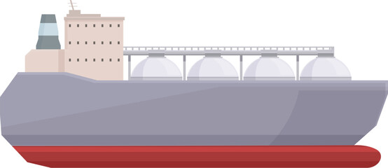 Gas energy carrier ship icon cartoon vector. Boat harbor. Maritime lorry