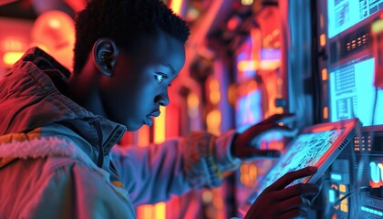 Fototapeta premium Digital technology, companies with digital technology, graphic elements, cutting-edge digital technology, smart technology, virtual communication, business technology.