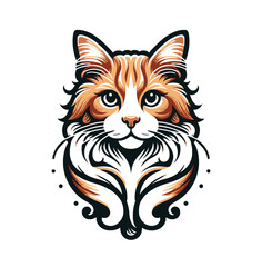 Cat Illustration with Decorative Patterns, Art for Pet Lovers.