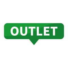 Outlet Green Rectangle Shape For Information Sign Advertising Announcement Business Marketing Social Media
