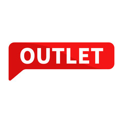 Outlet Red Rectangle Shape For Information Sign Promotion Announcement Business Marketing Social Media
