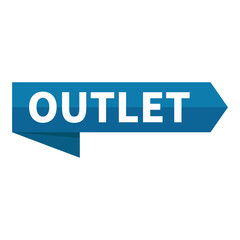 Outlet Blue Rectangle Ribbon Shape For Information Sign Advertisement Announcement Business Marketing Social Media
