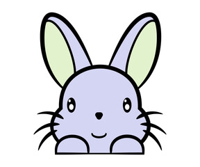 Happy bunny smiling cute character. vector cartoon illustration isolated on white background