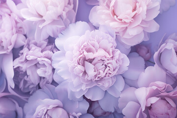 Purple pastel lilacs flowers background, Generative AI