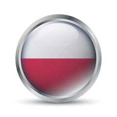 Poland Flag 3D Badge Illustration