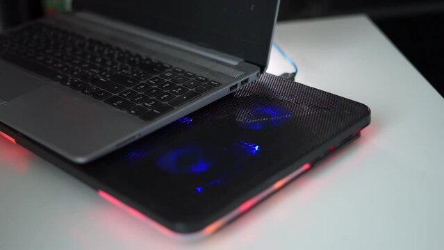 laptop fan protection against system overheating. High quality FullHD footage