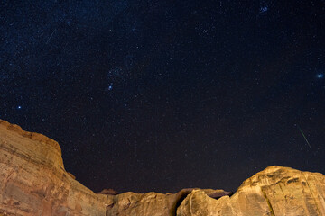 Monument Valley with the Orion Constellation