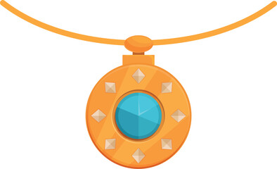 Gold jewelry icon cartoon vector. Front chain shop. Container lady