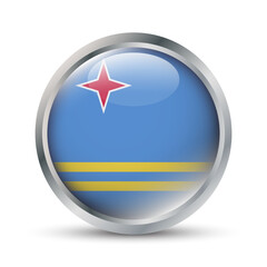 Aruba Flag 3D Badge Illustration