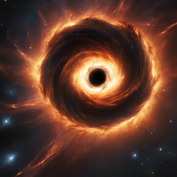 Collision between a black hole and a supernova as imagined by AI