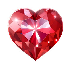 Naklejka na ściany i meble Red diamond heart isolated Vector illustration