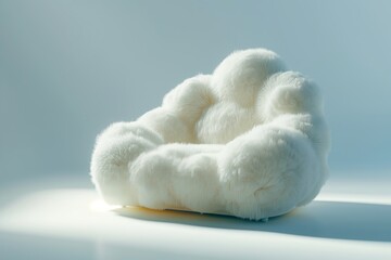 Fototapeta na wymiar Cloud shaped sofa chair. Plush Texture.