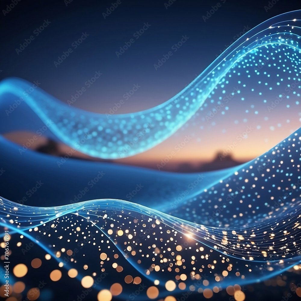 Aufkleber digital wave abstract. ecosystem innovation. lab. ai vision. abstract blue business background with 