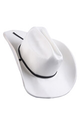 Rodeo rider, wild west, American and country music concept theme with a cowboy hat isolated on white background with cut out clip path