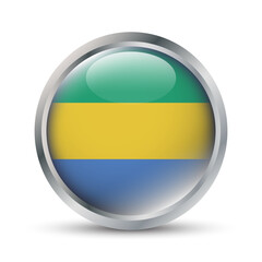 Gabon Flag 3D Badge Illustration