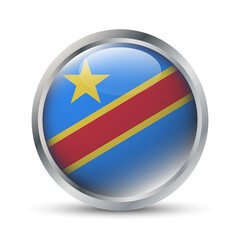 Democratic Republic of the Congo Flag 3D Badge Illustration