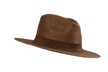 Fashion straw fedora hat isolated on a white background beach hat four views summer fashion free style