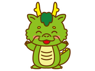 万歳する龍のベクターイラスト素材