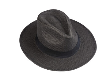 Fashion straw fedora hat isolated on a white background beach hat four views summer fashion free style