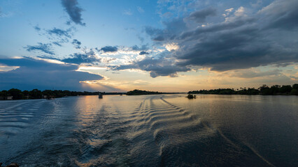 Sunset cruise on the Zambezi River, Livingstone, Zambia