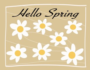 Spring flowers and the inscription 