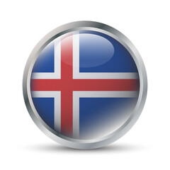 Obraz premium Iceland Flag 3D Badge Illustration