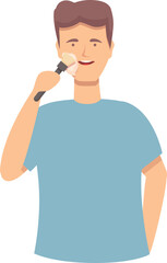 Man face shaving icon cartoon vector. Clean face beauty. Acne facial problem